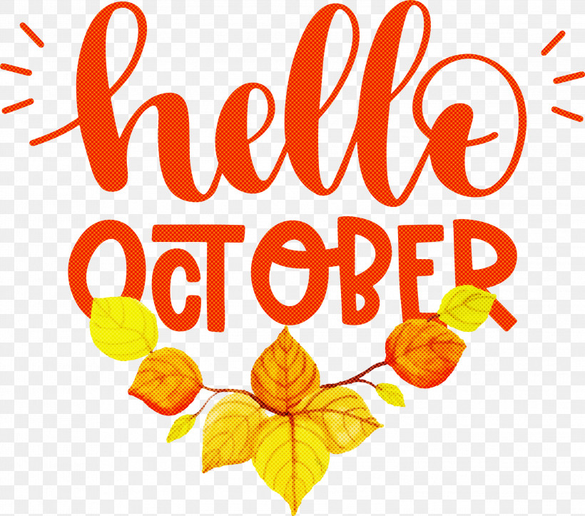 Hello October October, PNG, 2999x2645px, Hello October, Floral Design, Fruit, Leaf, Line Download Free