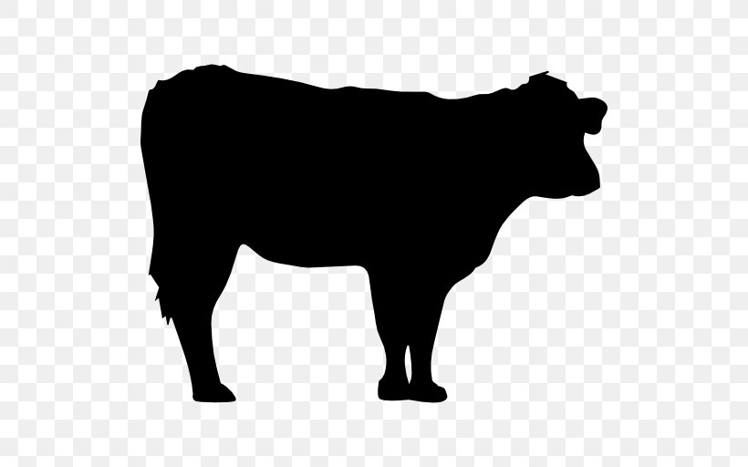 Hereford Cattle Santa Gertrudis Cattle Silhouette, PNG, 512x512px, Hereford Cattle, Black, Black And White, Bull, Cattle Download Free