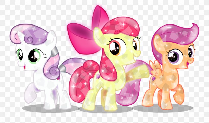 Pony Rarity Cutie Mark Crusaders Apple Bloom Sweetie Belle, PNG, 1024x603px, Watercolor, Cartoon, Flower, Frame, Heart Download Free