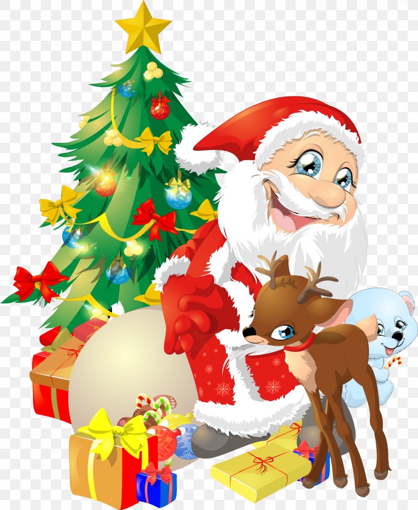 Christmas Tree Santa Claus Reindeer Père Noël, PNG, 2809x3428px, Christmas Tree, Christmas, Christmas Decoration, Christmas Ornament, Ded Moroz Download Free