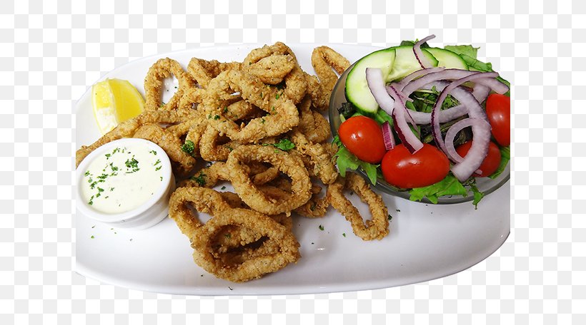 Onion Ring Squid As Food Barbecue Fast Food Fried Clams, PNG, 608x456px, Onion Ring, American Food, Appetizer, Barbecue, Chophouse Restaurant Download Free