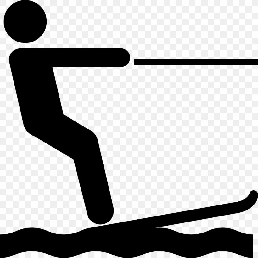 Water Skiing Sport Clip Art, PNG, 980x980px, Water Skiing, Area, Arm, Black, Black And White Download Free