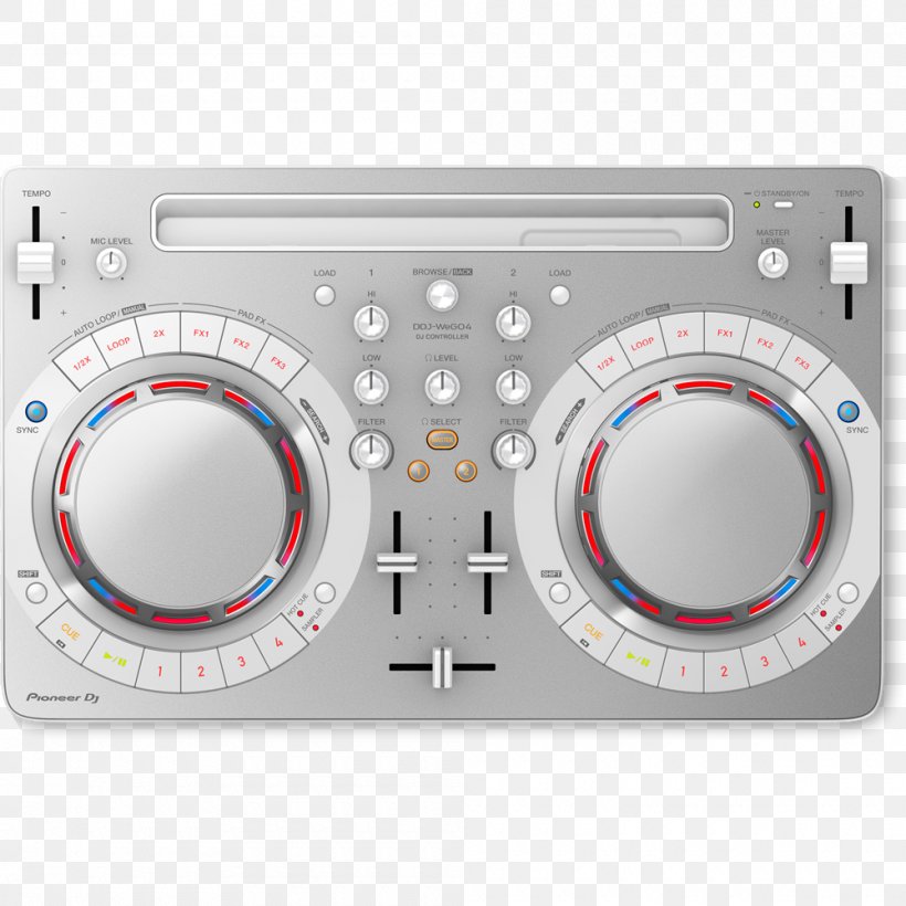 DJ Controller Pioneer DJ DDJ-WeGO4 DJ Controller Pioneer DJ DDJ-WeGO4 Disc Jockey Pioneer DDJ-WeGO4, PNG, 1000x1000px, Pioneer Dj, Audio, Audio Mixing, Computer Dj, Disc Jockey Download Free