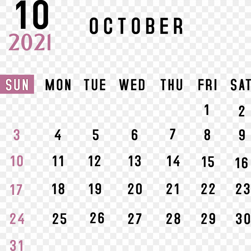 October 2021 Printable Calendar 2021 Monthly Calendar Printable 2021 Monthly Calendar Template, PNG, 3000x2997px, 2021 Monthly Calendar, October 2021 Printable Calendar, Angle, Area, Calendar System Download Free