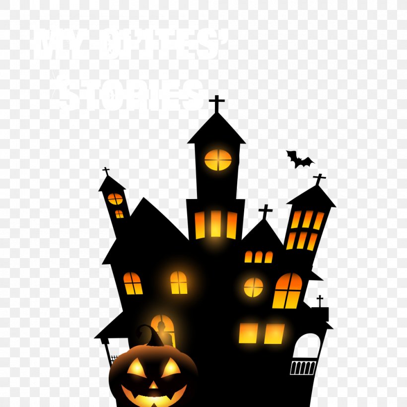 Halloween Haunted House Vector Graphics Image Stock Photography, PNG, 1000x1000px, Halloween, Costume, Ghost, Haunted Attraction, Haunted House Download Free