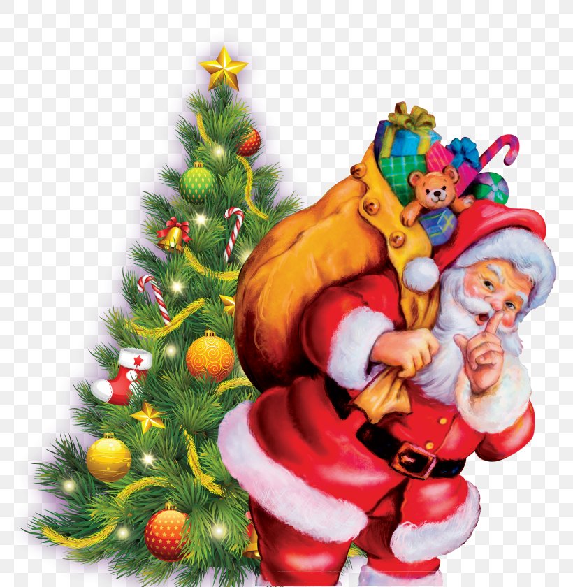 Christmas Tree Santa Claus Christmas Ornament Art, PNG, 800x840px, Christmas Tree, Art, Christmas, Christmas Decoration, Christmas Ornament Download Free