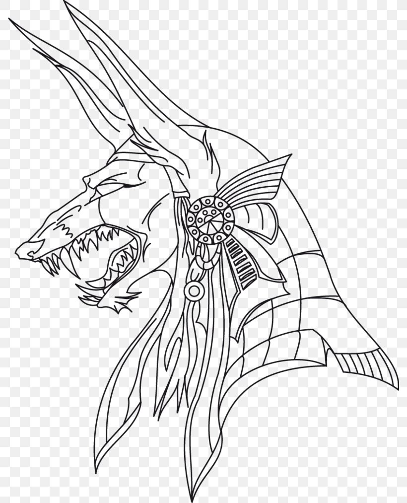 Line Art Drawing Anubis Image Coloring Book, PNG, 788x1013px, Watercolor, Cartoon, Flower, Frame, Heart Download Free