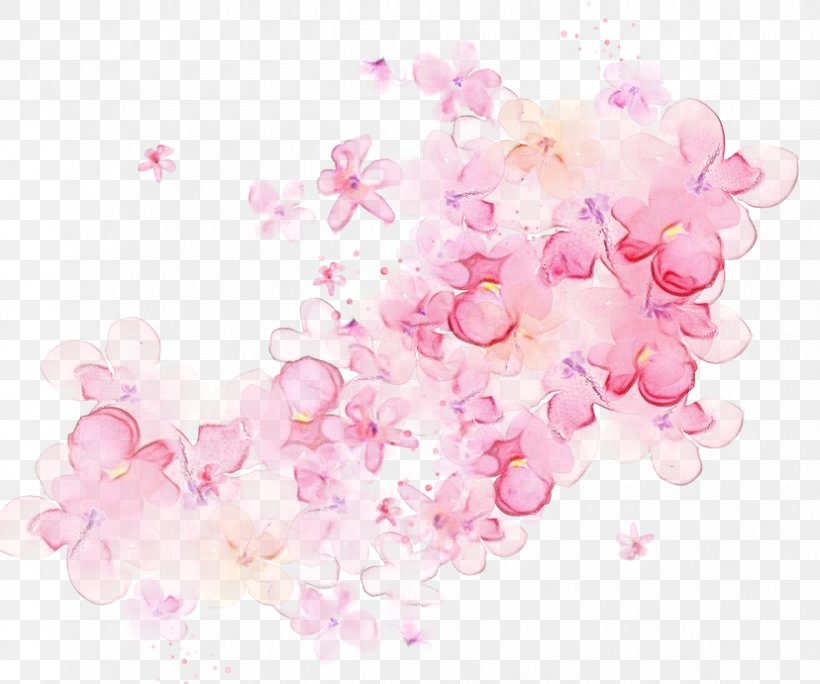Purple Watercolor Flower, PNG, 828x691px, Watercolor, Blossom, Cherry Blossom, Floral Design, Flower Download Free