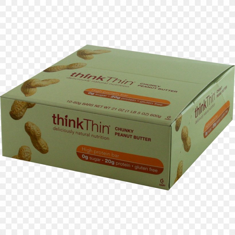 ThinkThin High Protein Bars ThinkThin High Protein Bar Chunky Peanut Butter, PNG, 1000x1000px, Peanut Butter, Butter, Energy Bar, Ingredient, Ounce Download Free