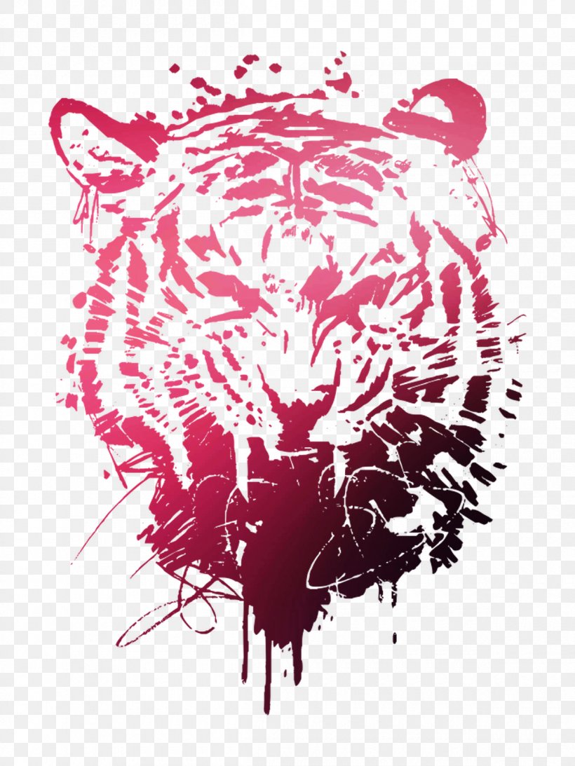 Tiger Illustration Visual Arts Graphic Design Cat, PNG, 1200x1600px, Watercolor, Cartoon, Flower, Frame, Heart Download Free