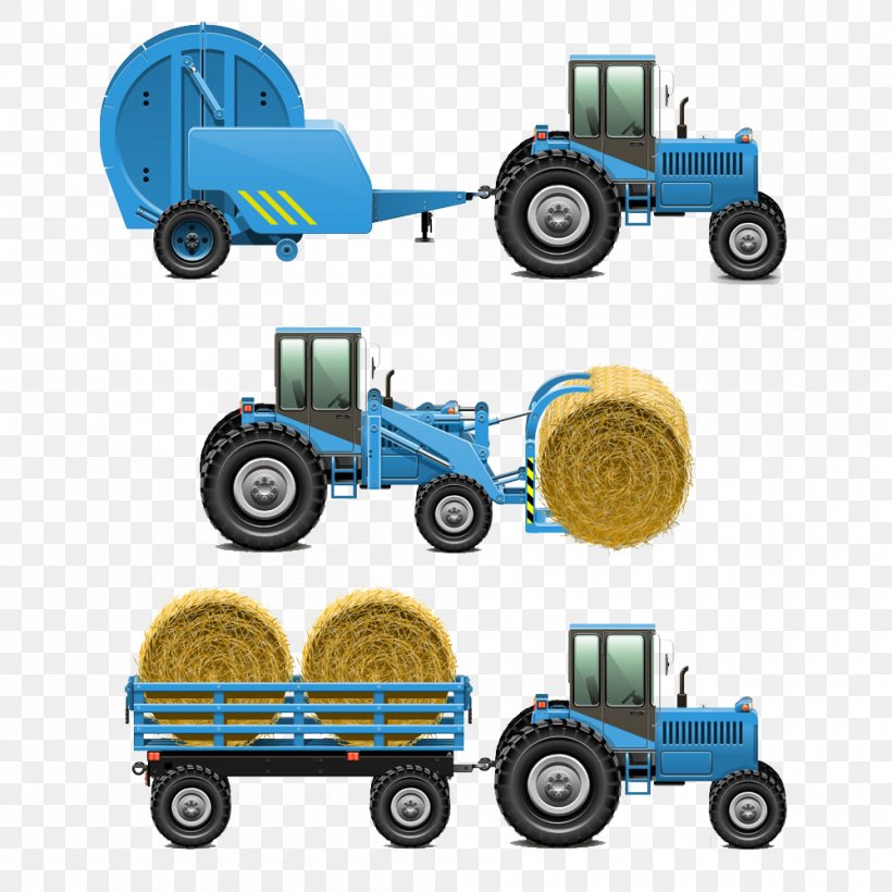 Tractor Agriculture Baler Hay, PNG, 1000x1000px, Tractor, Agricultural Machinery, Agriculture, Automotive Tire, Automotive Wheel System Download Free