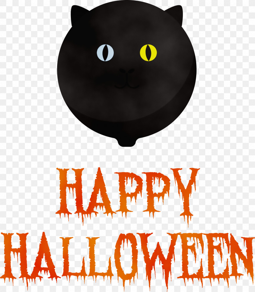 Cat Snout Whiskers Black Cat / M Font, PNG, 2617x3000px, Happy Halloween, Biology, Cat, Meter, Paint Download Free