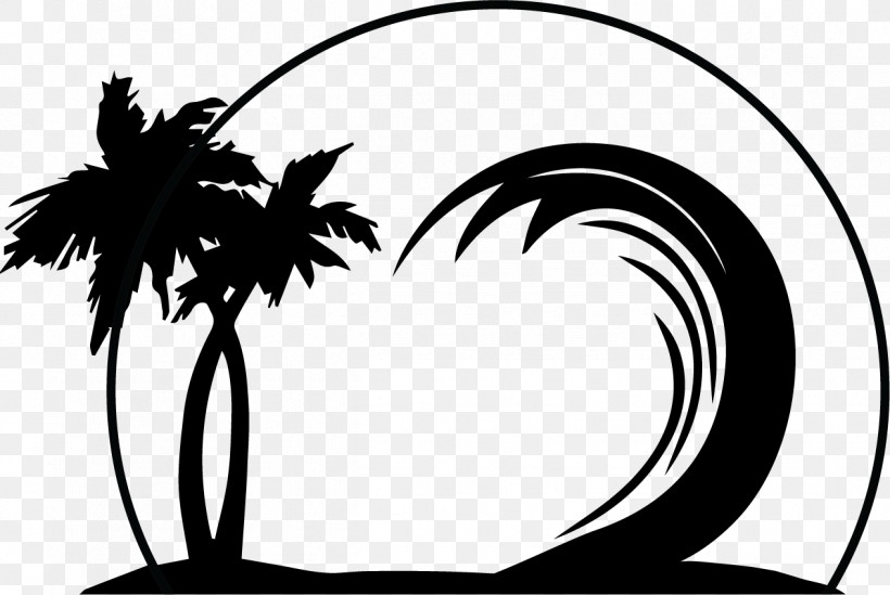 Palm Tree, PNG, 1265x847px, Blackandwhite, Arecales, Black, Leaf, Palm Tree Download Free