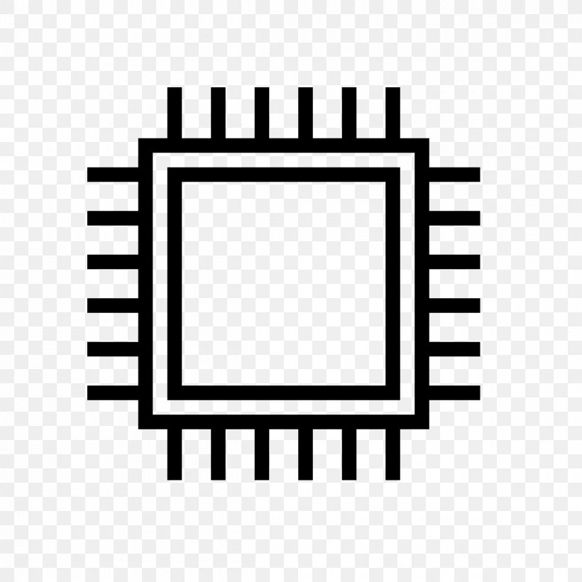 Integrated Circuits & Chips Central Processing Unit, PNG, 1200x1200px, Integrated Circuits Chips, Area, Black, Black And White, Brand Download Free