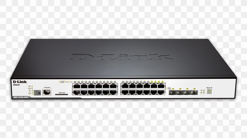 Network Switch Power Over Ethernet Stackable Switch Gigabit Ethernet Small Form-factor Pluggable Transceiver, PNG, 1664x936px, 10 Gigabit Ethernet, Network Switch, Audio Receiver, Computer Networking, Dlink Download Free