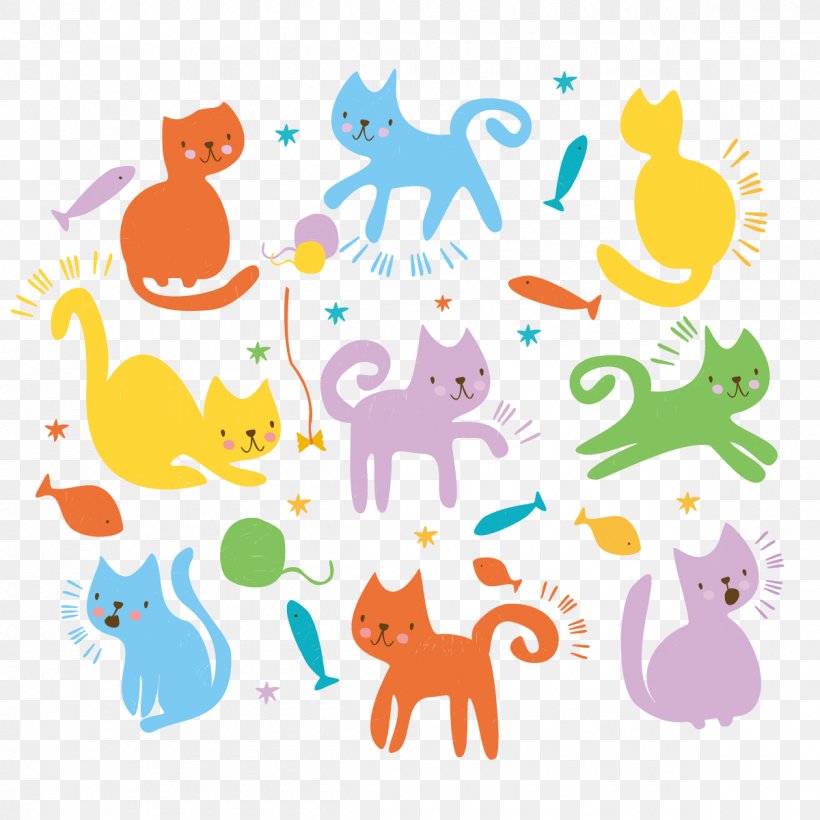 Cat Kitten Cuteness Illustration, PNG, 1200x1200px, Cat, Animal, Animal Figure, Area, Art Download Free