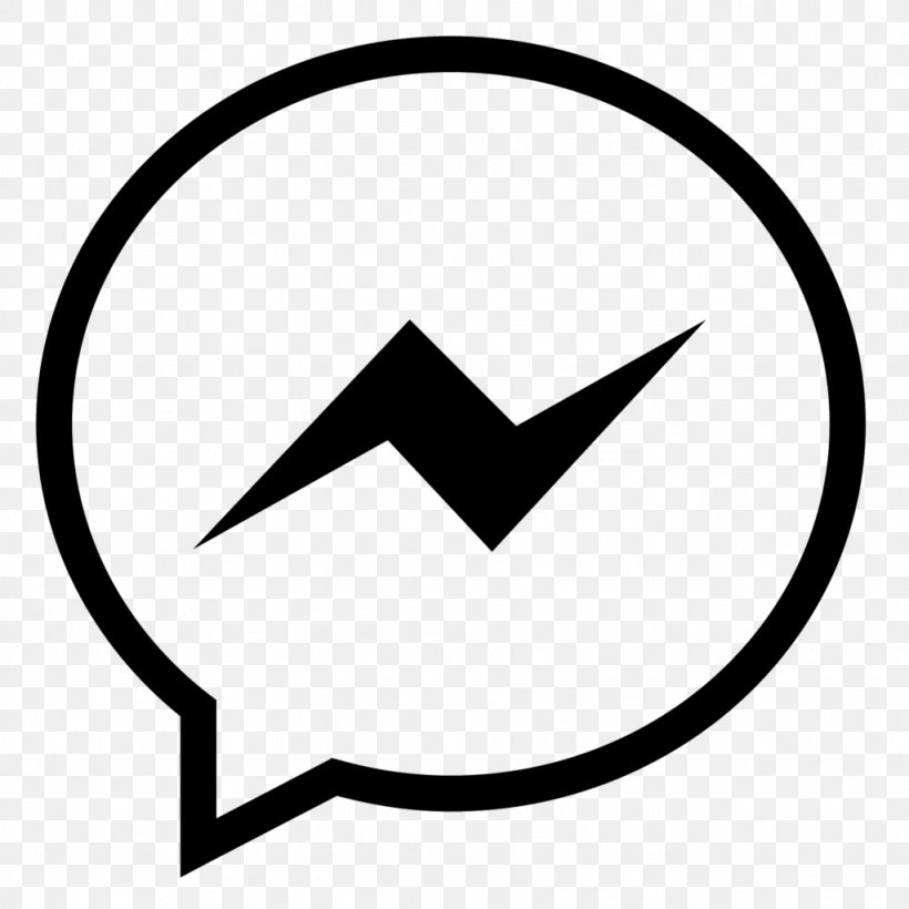 Facebook Messenger Facebook, Inc. Symbol, PNG, 1024x1024px, Facebook Messenger, Area, Black, Black And White, Brand Download Free