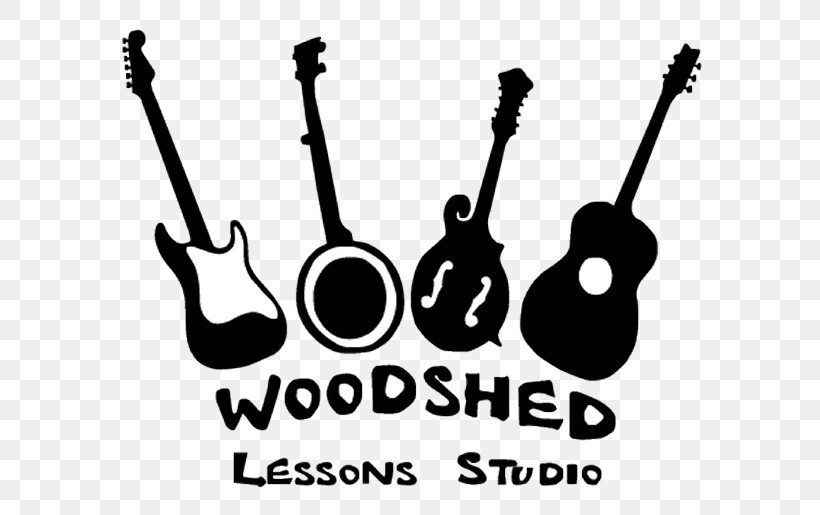 Woodshed Lesson Studio Guitar Logo Brand Power, PNG, 640x515px, Guitar, Art, Black And White, Brand, Efficiency Download Free