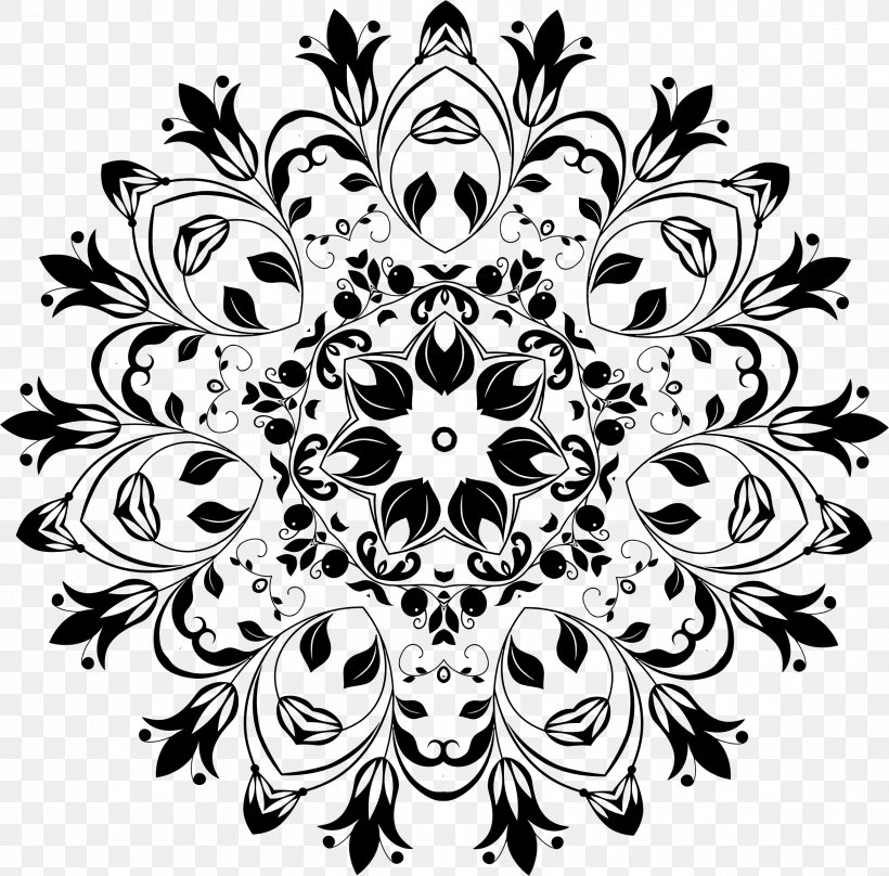 Floral Design Flower Clip Art, PNG, 2342x2308px, Floral Design, Art, Black, Black And White, Color Download Free