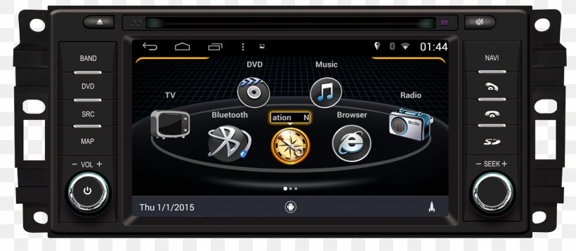 Chrysler Voyager Jeep Grand Cherokee Car, PNG, 1549x677px, Chrysler, Android, Audio, Audio Receiver, Automotive Lighting Download Free