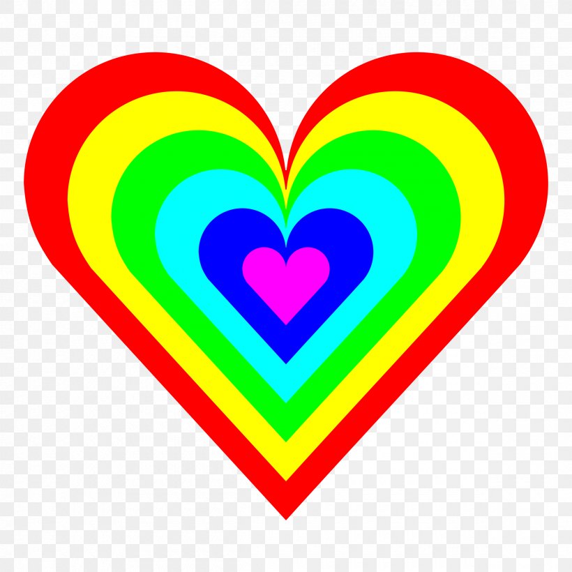 Color Rainbow Heart Clip Art, PNG, 2400x2400px, Watercolor, Cartoon, Flower, Frame, Heart Download Free