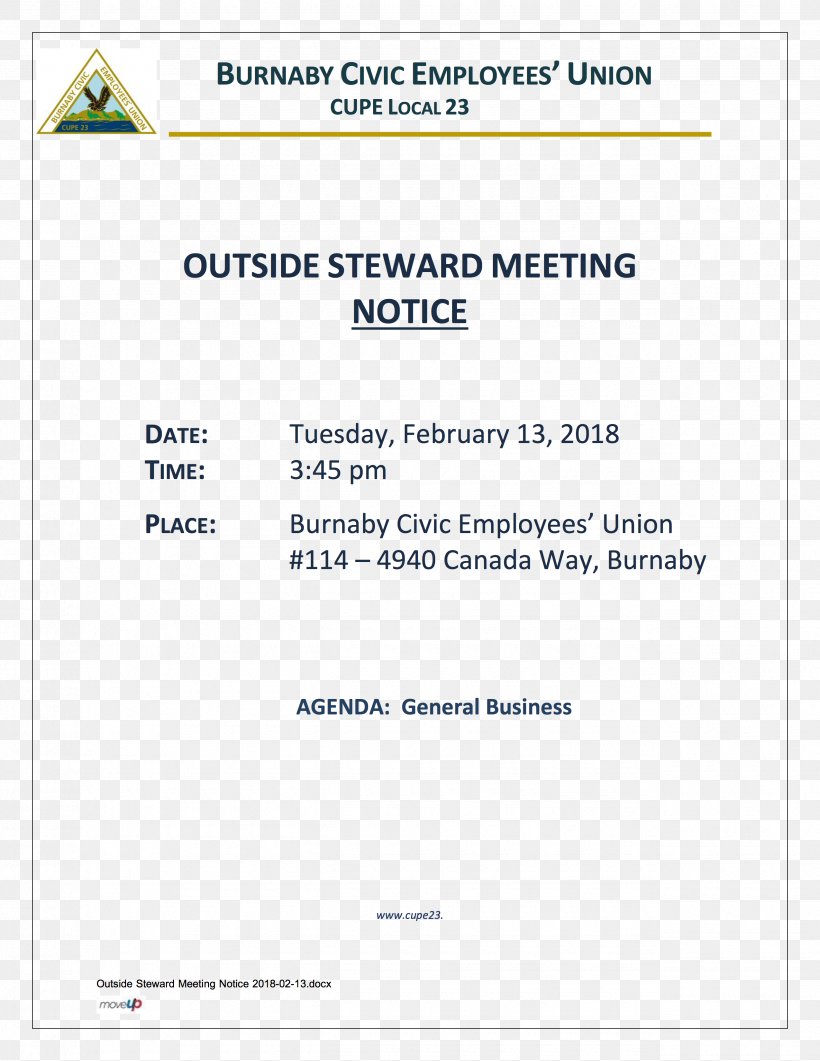 Annual General Meeting Committee Burnaby Civic Union Trade Union, PNG, 2550x3300px, Meeting, Annual General Meeting, Area, Burnaby, Canadian Union Of Public Employees Download Free