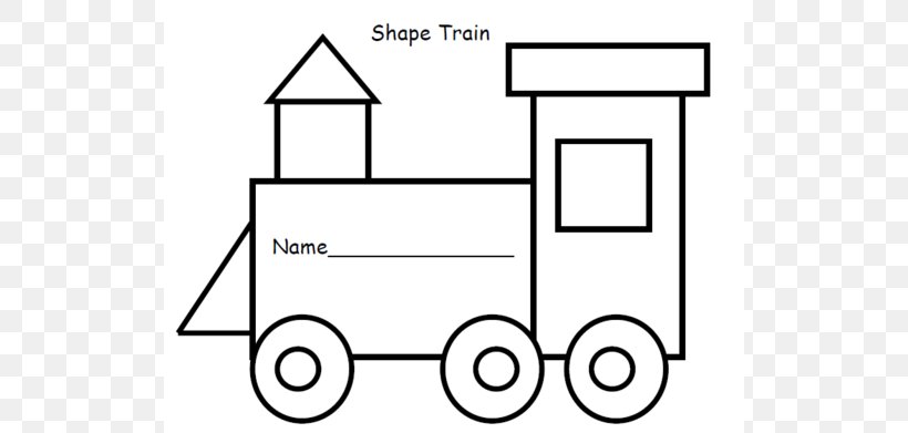 Train Rail Transport Shape Template Pre-school, PNG, 524x391px, Train, Area, Black And White, Boxcar, Color Download Free