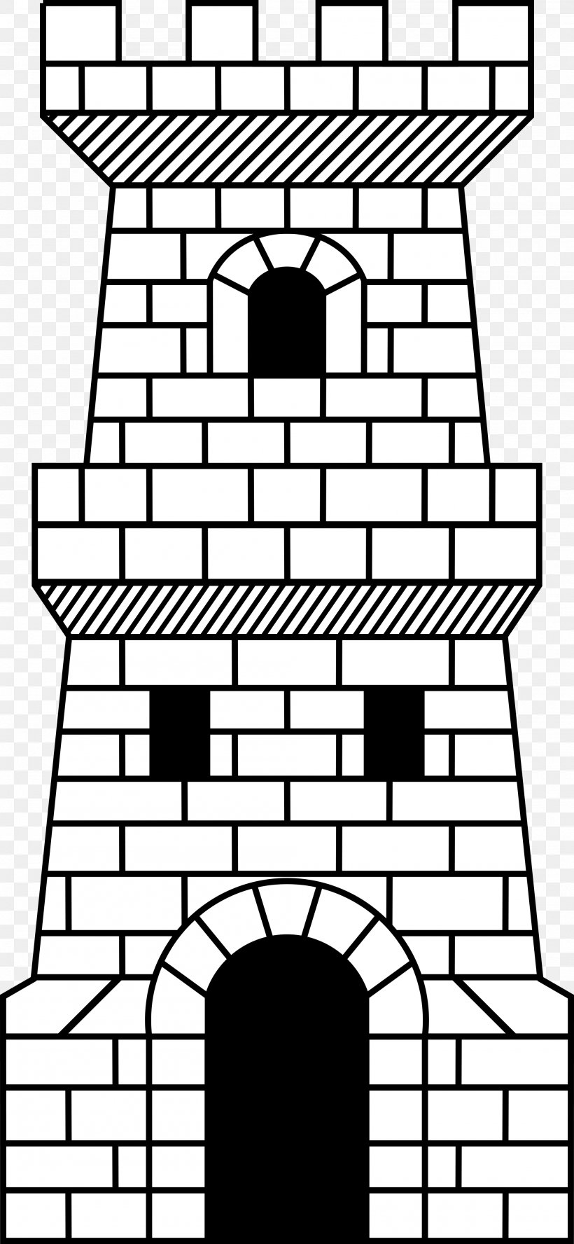 Fortified Tower Castle Clip Art, PNG, 2000x4333px, Tower, Arch, Area, Art, Black And White Download Free