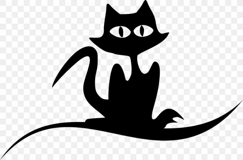 Snowshoe Cat Silhouette Drawing Clip Art, PNG, 960x633px, Snowshoe Cat, Artwork, Black, Black And White, Black Cat Download Free