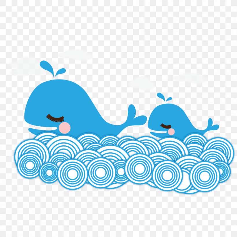 Cartoon Whale Illustration, PNG, 1000x1000px, Whale, Aqua, Area, Blue, Blue Whale Download Free