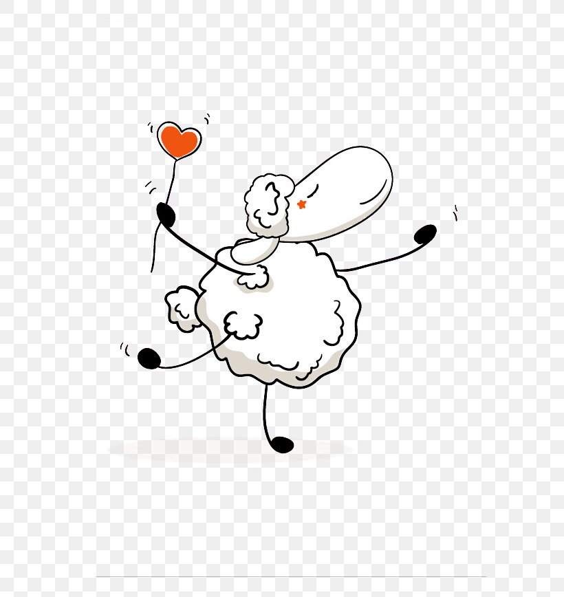 Sheep Cartoon Chinese Zodiac, PNG, 595x868px, Watercolor, Cartoon, Flower, Frame, Heart Download Free
