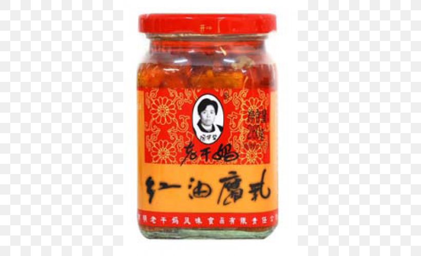 Lao Gan Ma Chili Oil Tofu Fermented Bean Curd Food, PNG, 500x500px, Lao Gan Ma, Chili Oil, Chili Pepper, Chili Sauce, Condiment Download Free
