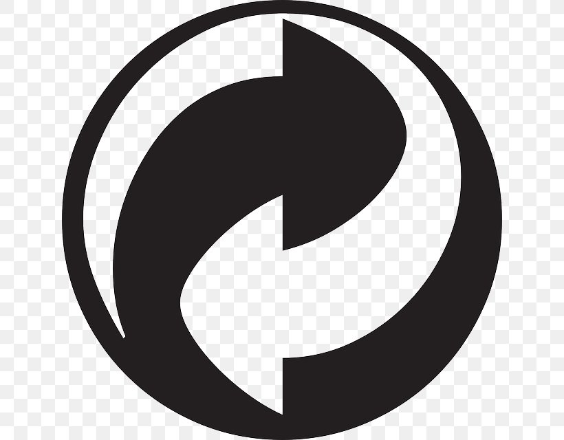 Recycling Symbol Logo Green Dot, PNG, 640x640px, Recycling Symbol, Area, Black And White, Brand, Green Dot Download Free