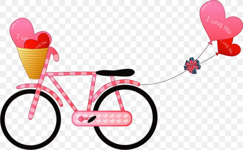 Bicycle Clip Art Transport Image, PNG, 1600x990px, Bicycle, Balloon, Body Jewelry, Cartoon, Heart Download Free