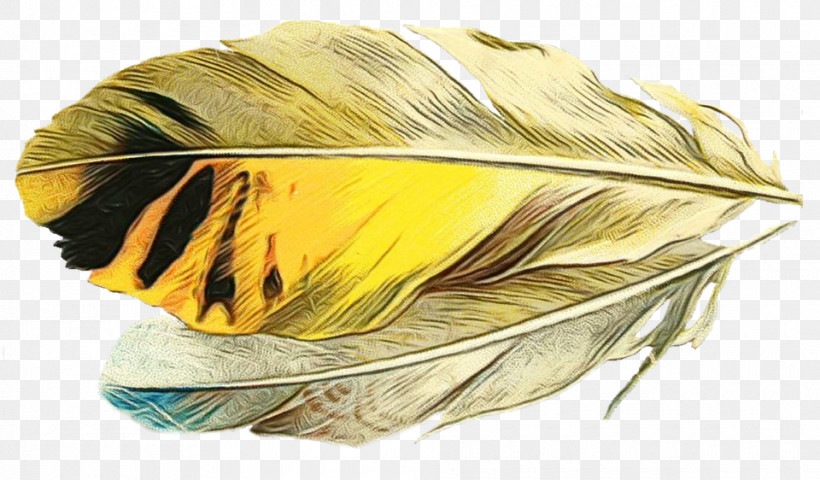 Feather, PNG, 960x562px, Watercolor, Feather, Paint, Wet Ink, Yellow Download Free