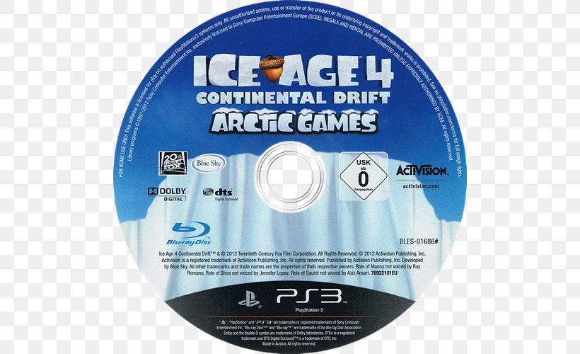 Ice Age: Dawn Of The Dinosaurs Manfred Arctic Game, PNG, 500x500px, Ice Age Dawn Of The Dinosaurs, Activision, Arctic, Brand, Compact Disc Download Free