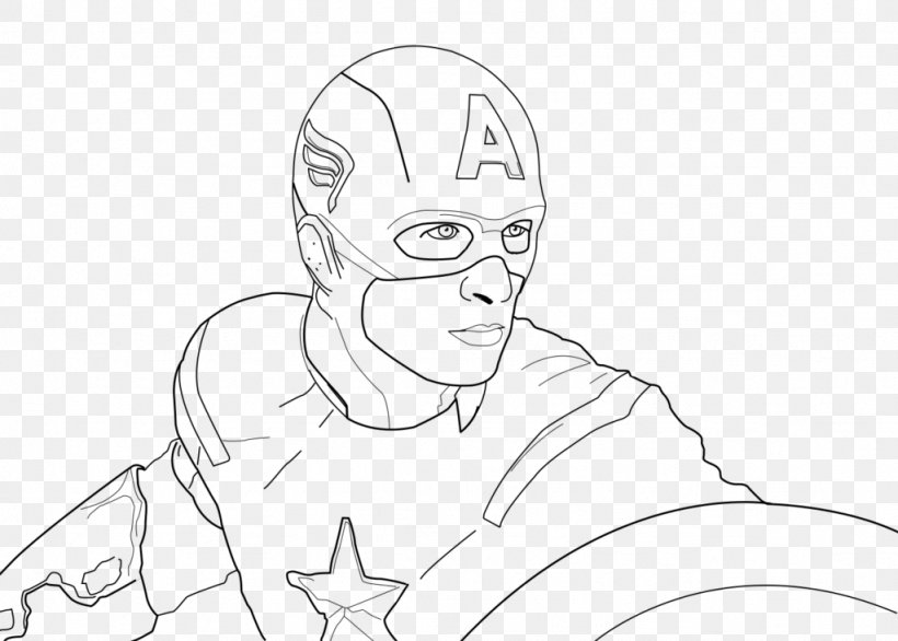 Captain America Line Art Drawing Cartoon Sketch, PNG, 1024x732px, Watercolor, Cartoon, Flower, Frame, Heart Download Free