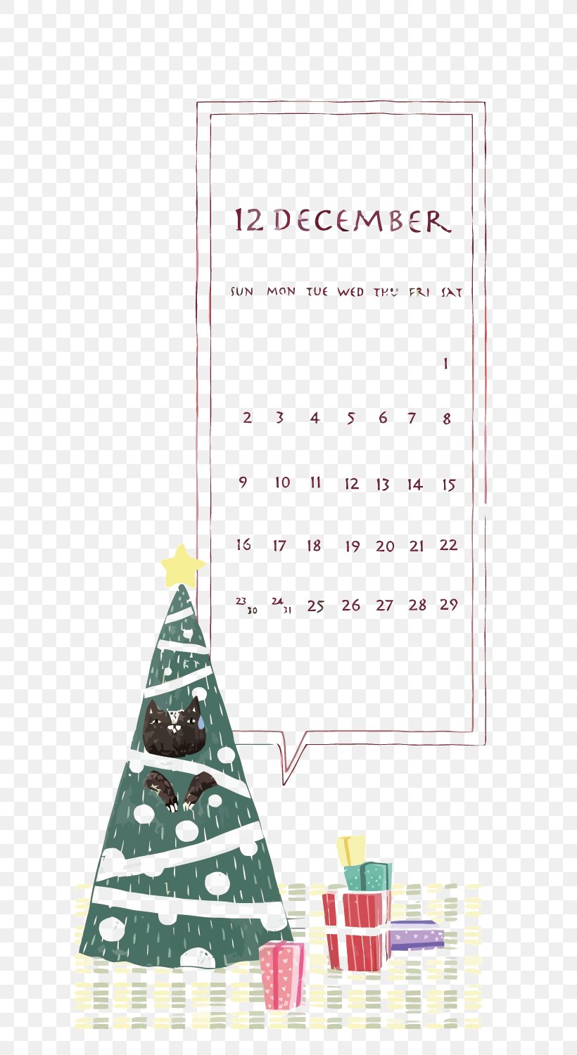 Christmas Tree Calendar Euclidean Vector, PNG, 672x1500px, Christmas, Calendar, Christmas Ornament, Christmas Tree, December Download Free