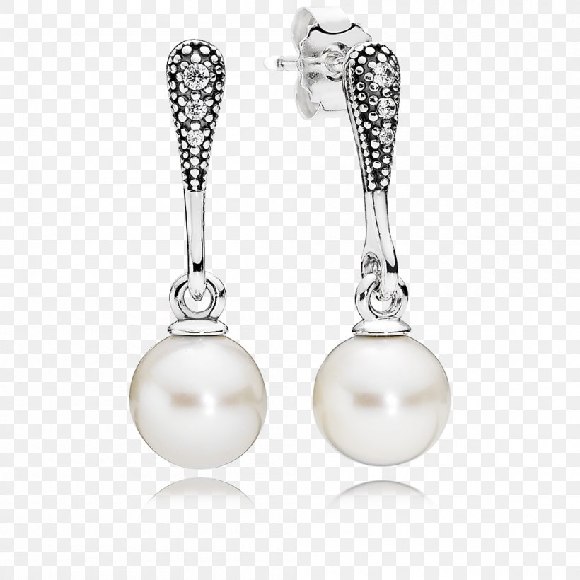 Earring Pandora Cubic Zirconia Jewellery Pearl, PNG, 1000x1000px, Earring, Birthstone, Body Jewelry, Bracelet, Charm Bracelet Download Free