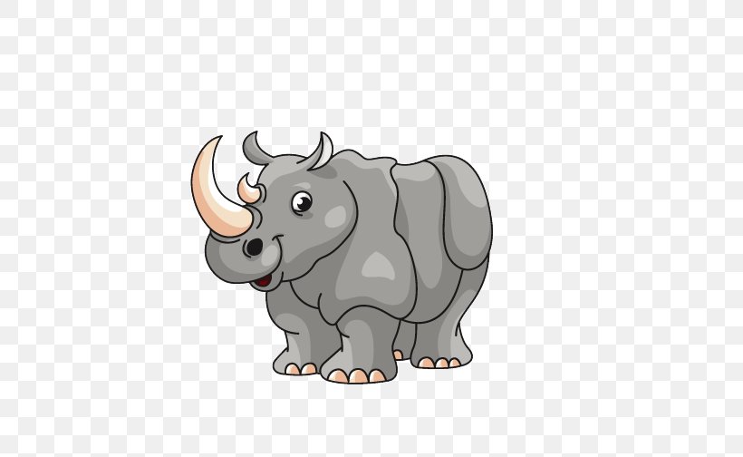Rhinoceros Cartoon Illustration, PNG, 540x504px, Rhinoceros, Cartoon, Cattle Like Mammal, Elephants And Mammoths, Fauna Download Free