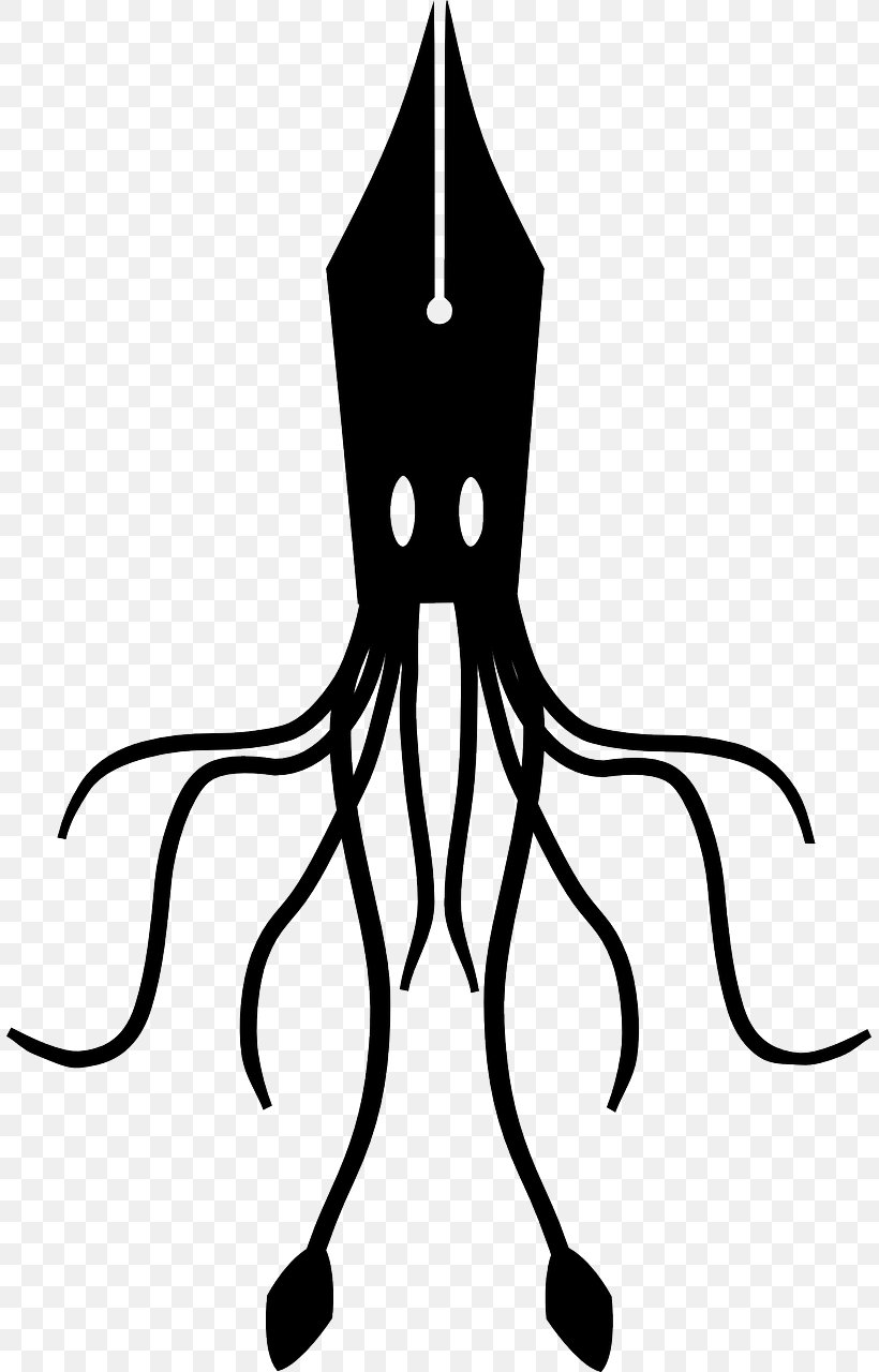 Color Squid Octopus SCP Foundation Clip Art, PNG, 807x1280px, Squid, Artwork, Black, Black And White, Color Squid Download Free