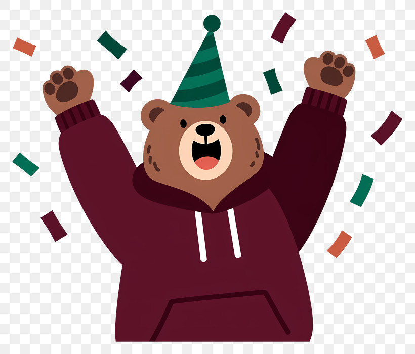 Cheerful Party Bear PNG
