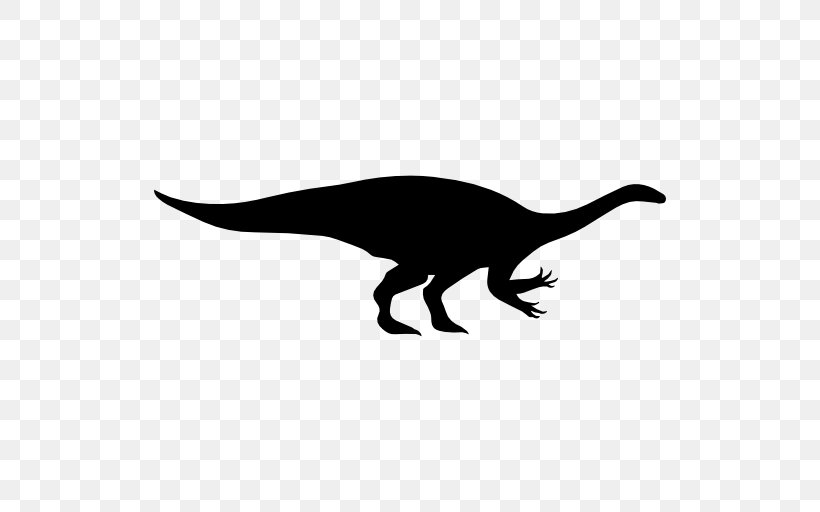 Tyrannosaurus Plateosaurus Dinosaur Iguanodon Silhouette, PNG, 512x512px, Tyrannosaurus, Animal, Black And White, Dinosaur, Drawing Download Free