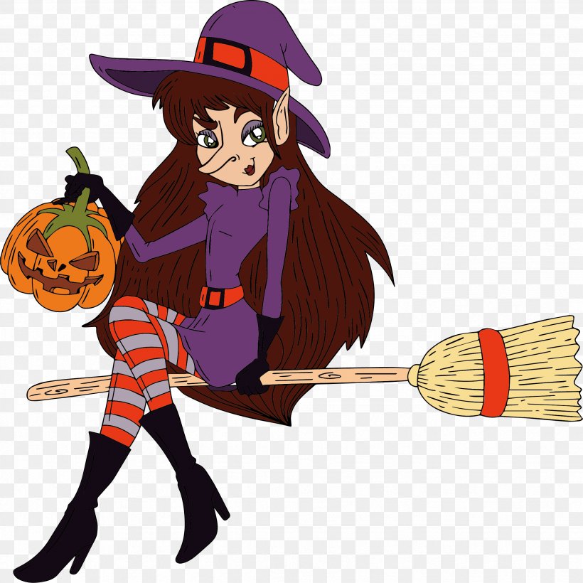 Boszorkxe1ny Halloween, PNG, 2466x2469px, Halloween, Art, Broom, Cartoon, Fictional Character Download Free