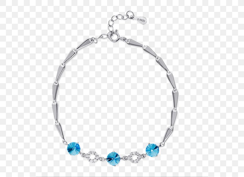 Bracelet Silver Anklet, PNG, 578x596px, Bracelet, Anklet, Bead, Blue, Body Jewelry Download Free