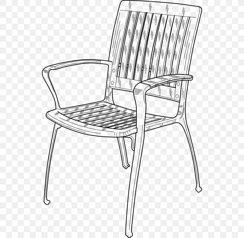 Chair Garden Furniture Table Clip Art, PNG, 538x800px, Chair, Area, Armrest, Black And White, Drawing Download Free