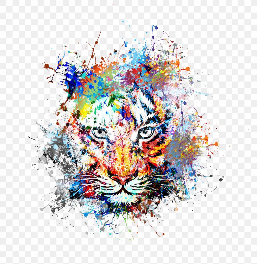 Tiger Abstract Art Drawing Painting, PNG, 997x1024px, Tiger, Abstract Art, Art, Cubism, Drawing Download Free
