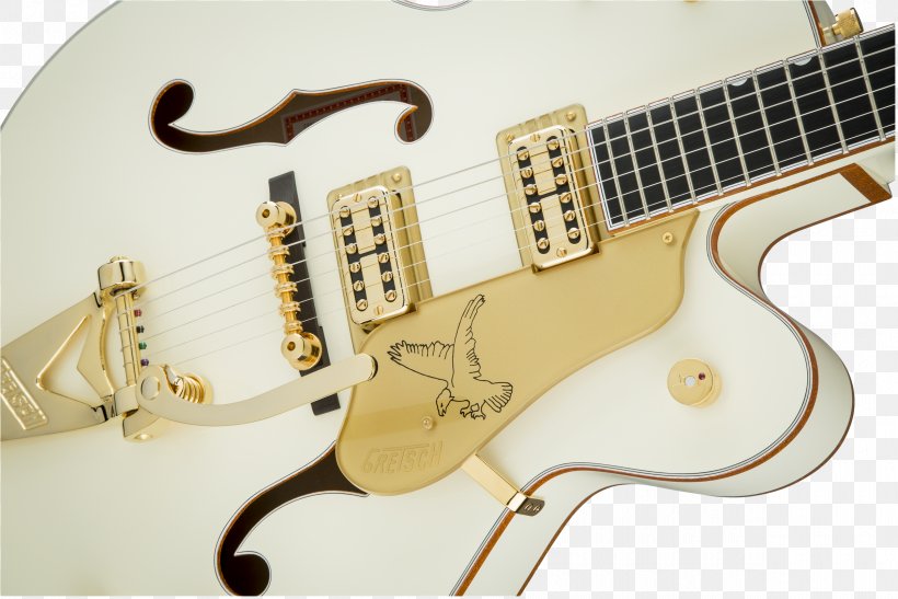 Gretsch White Falcon Bigsby Vibrato Tailpiece Electric Guitar, PNG, 2400x1602px, Watercolor, Cartoon, Flower, Frame, Heart Download Free