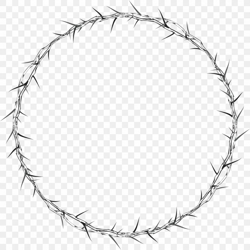 Circle Thorns, Spines, And Prickles Pixabay Illustration, PNG, 4000x4000px, Thorns Spines And Prickles, Abstract Art, Area, Black And White, Crown Of Thorns Download Free