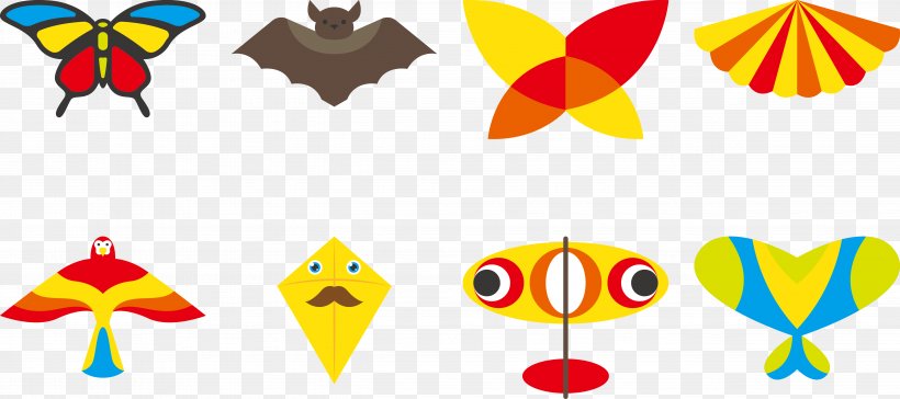 Kite Clip Art, PNG, 5094x2266px, Kite, Butterfly, Insect, Invertebrate, Leaf Download Free